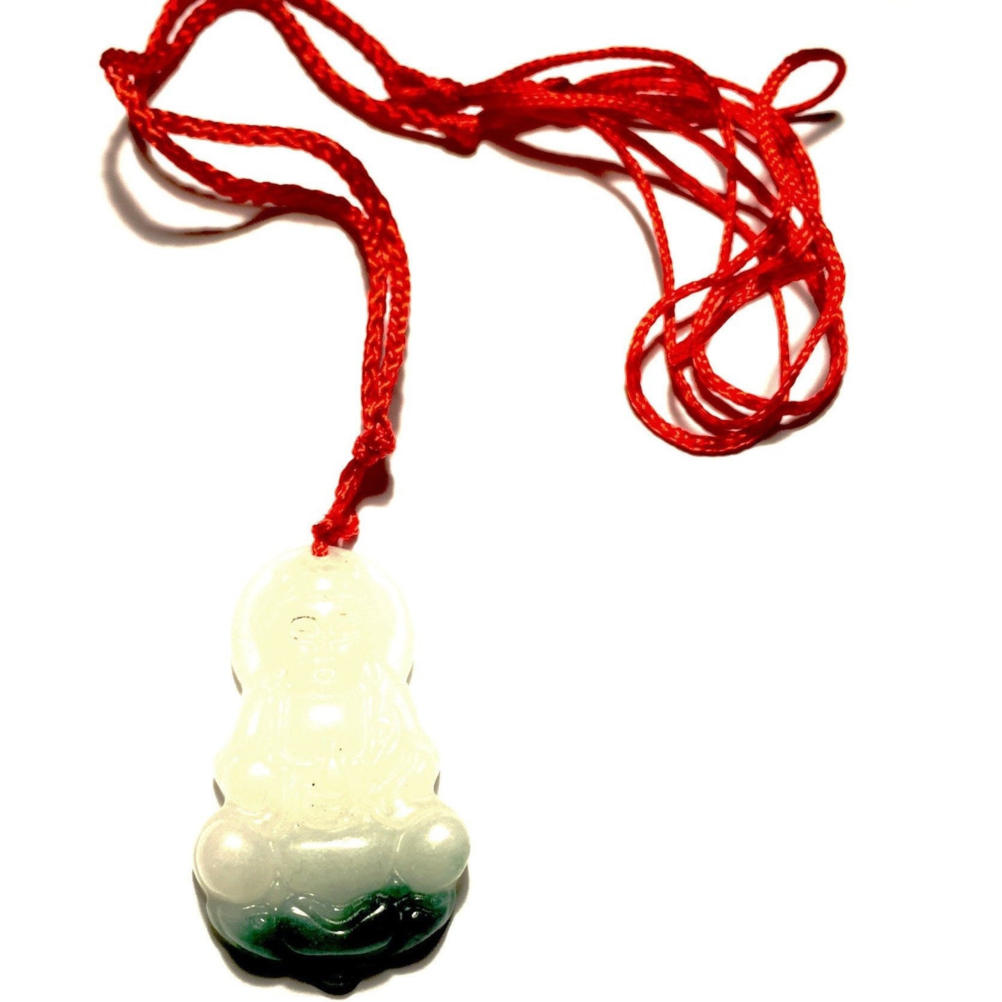 White and Green Jade Buddha Necklace-Whitestone Jewelry Co.