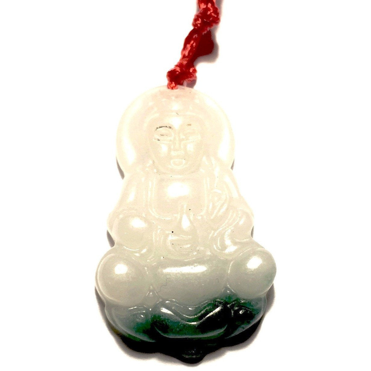 White and Green Jade Buddha Necklace-Whitestone Jewelry Co.