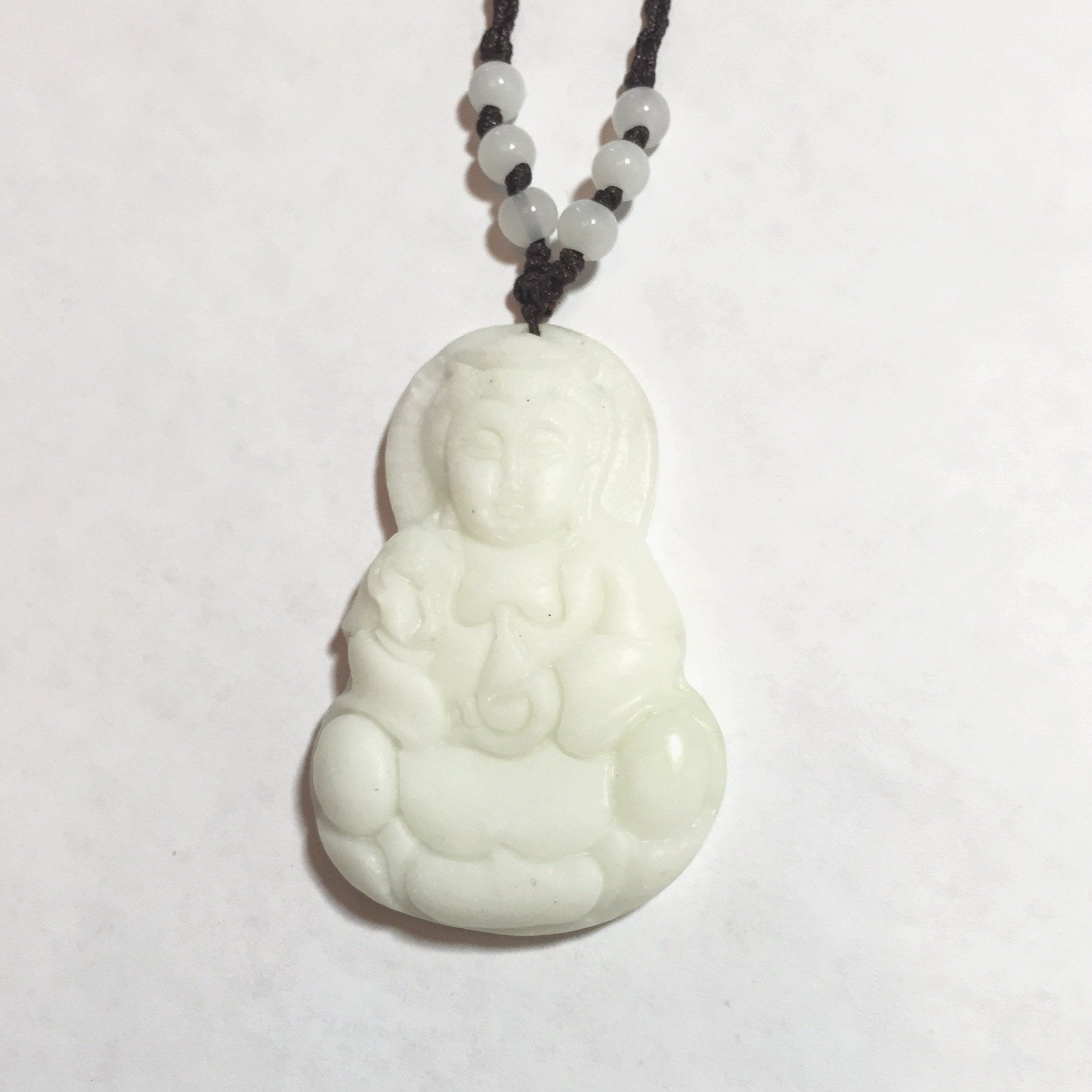 White orders Jade Buddha Pendant.,.