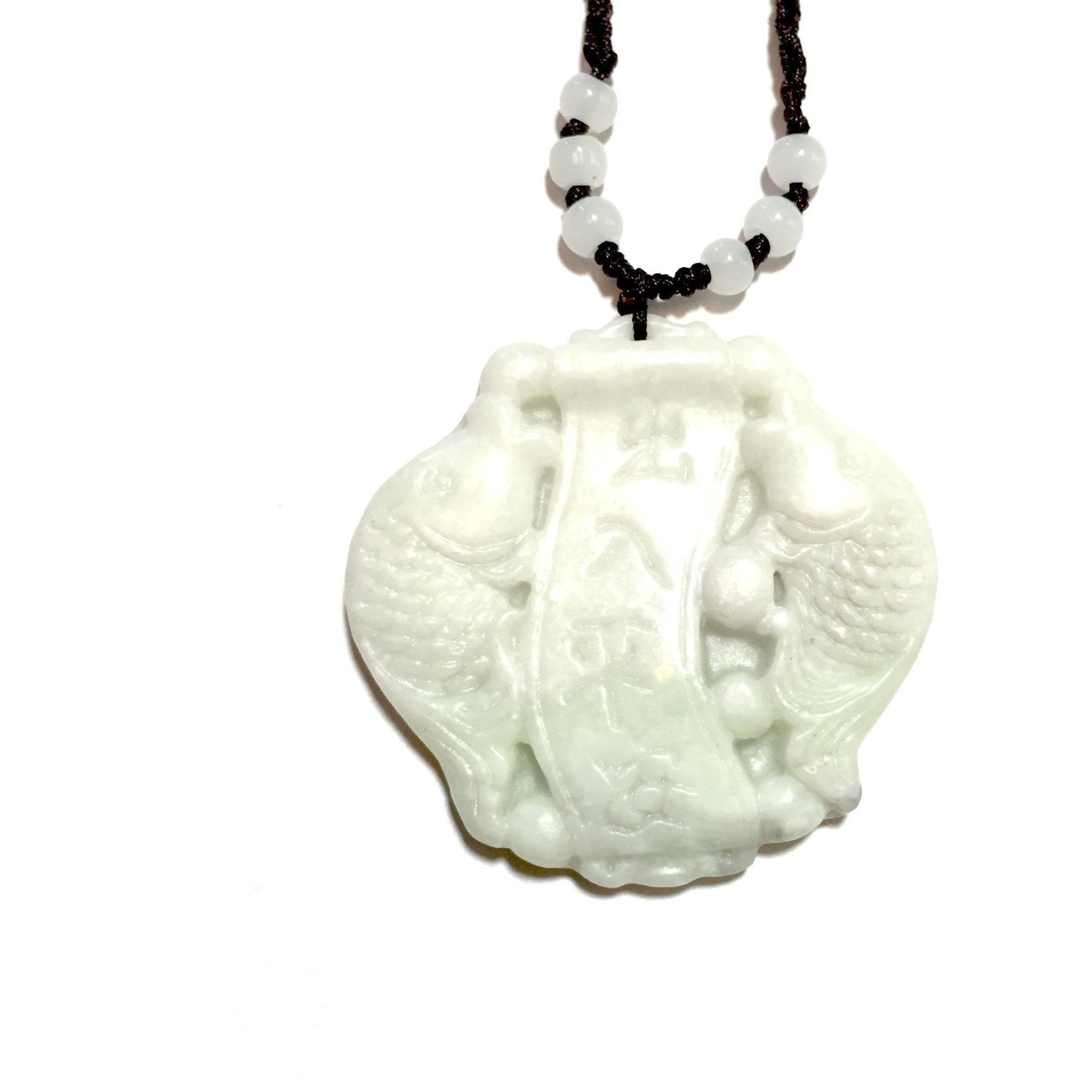 White Jade Koi Fish Necklace-Whitestone Jewelry Co.